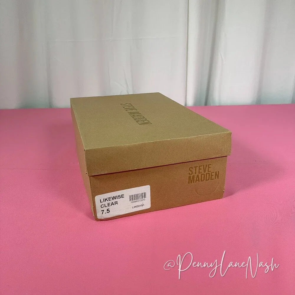 Steve Madden Camille Likewise Clear Heel Sandal Size 7.5M New - Picture 2 of 15